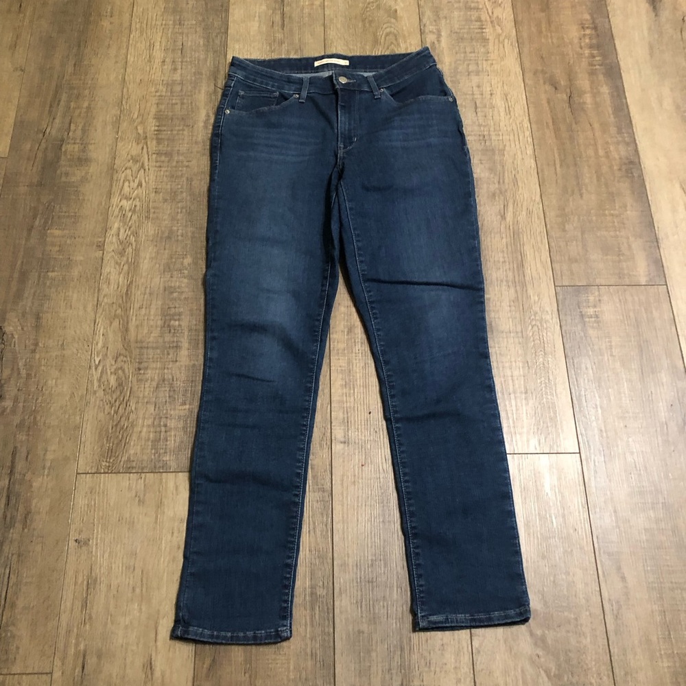 Levi Womens Jeans 30 classic mid rise skinny leg blue denim pants 29x29